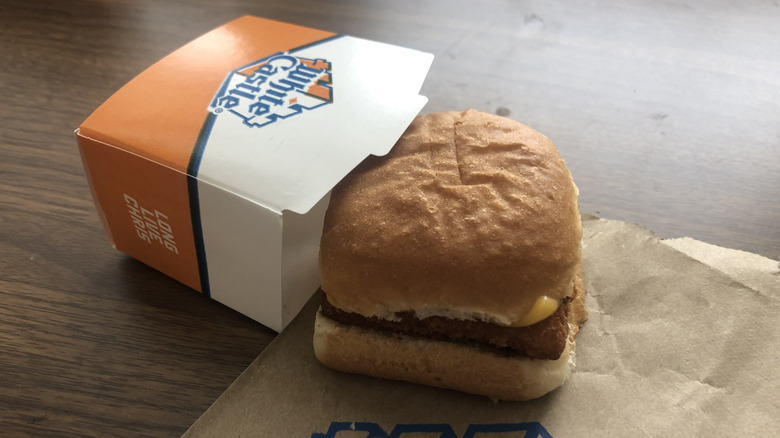 White Castle Fish Slider on paper bag