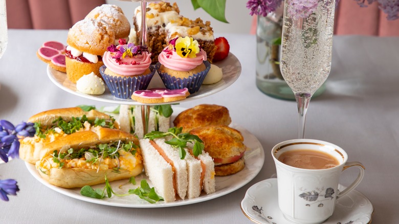 Fancy afternoon tea spread