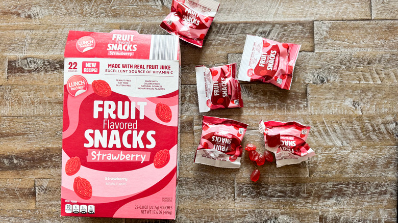 Lunch Buddies fruit snacks on a table