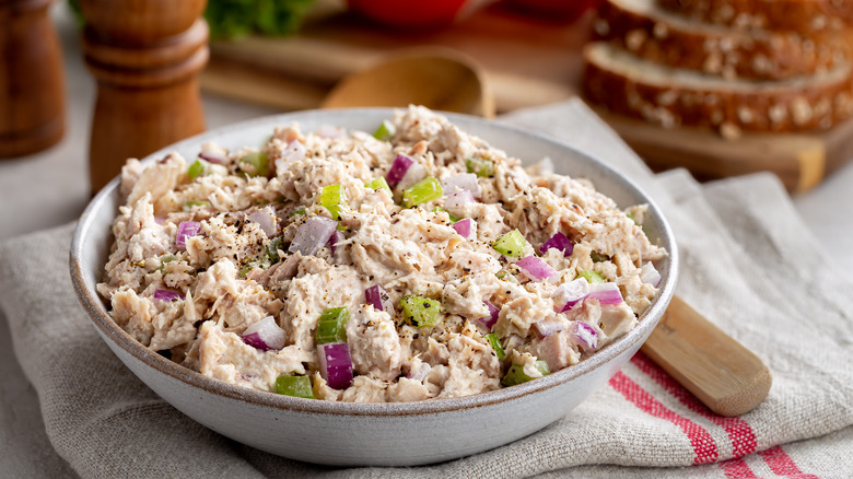 Tuna salad in bowl
