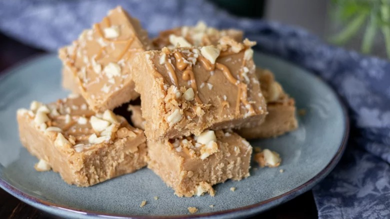 Peanut butter fudge on a plate