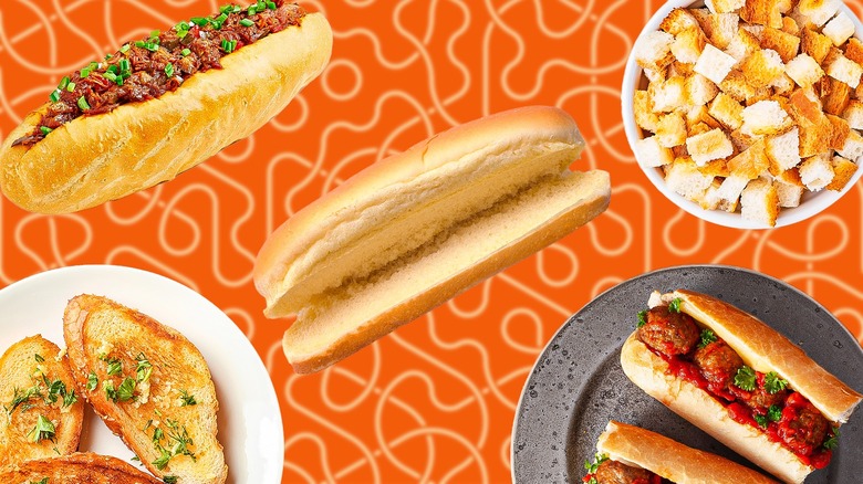 hot dog buns with filling