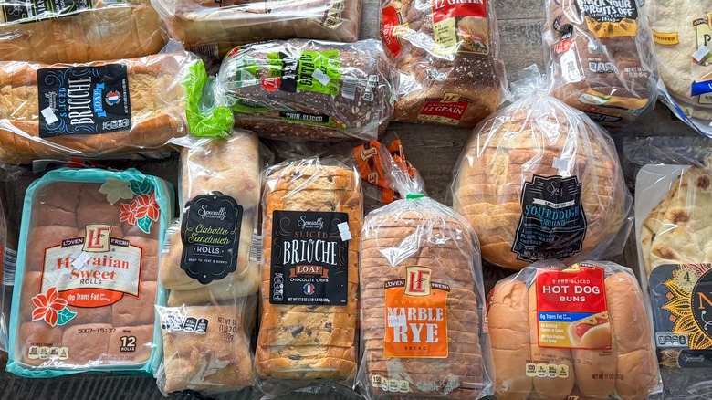 Bread bags on table