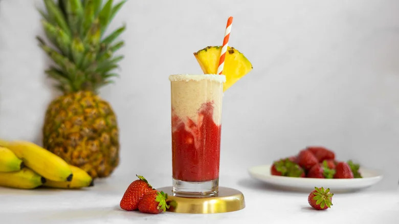 frozen cocktail with fruit ingredients