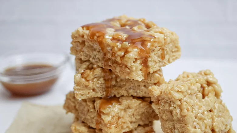 Salted caramel Rice Krispies treats