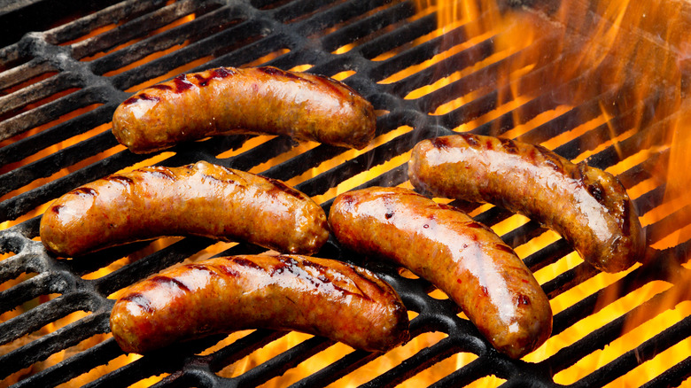 Hot dogs on the grill