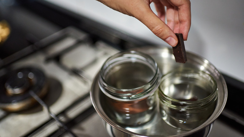 Melting chocolate in bain-marie
