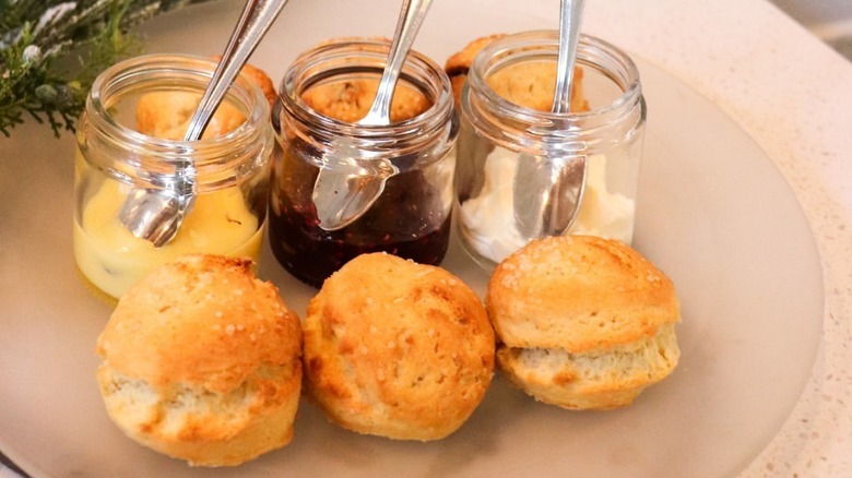 Scones with cream and jam