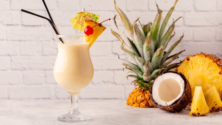frozen piña colada and pineapple