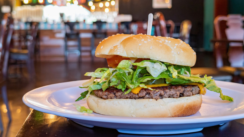 Burger at Las Vegas restaurant