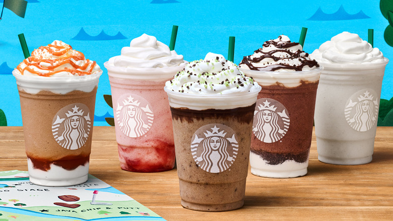 Collection of Starbucks Frappuccinos