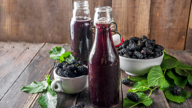 mulberry shrub cocktails