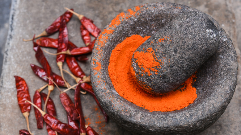 Ground Kashimir peppers