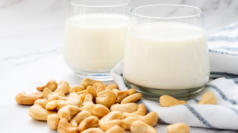 Cashew milk and cashews