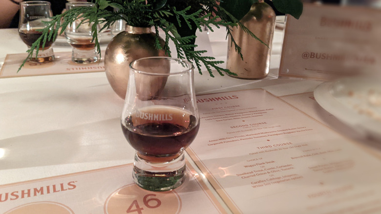 Bushmills 46 tulip glass on a table