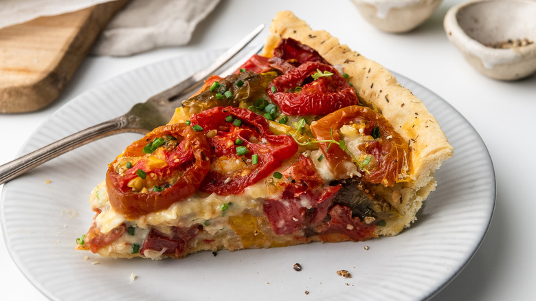 slice of tomato pie