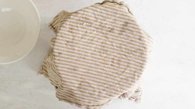 bowl covered with towel