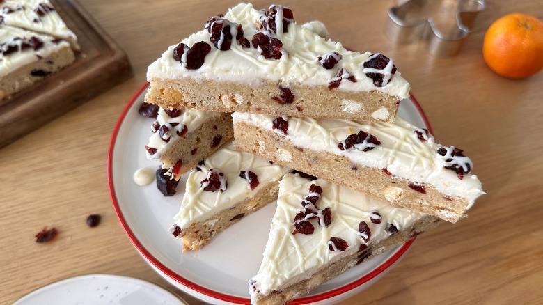 cranberry bar stack on plate