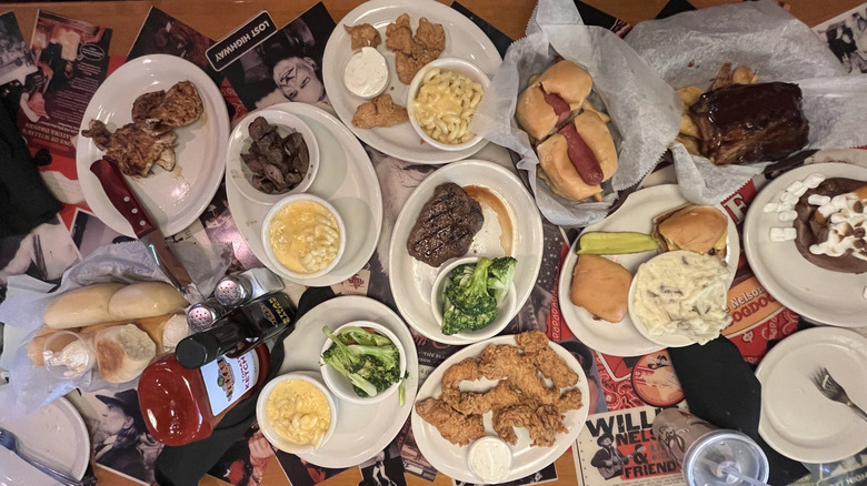 Top view of various kids meals from Texas Roadhouse