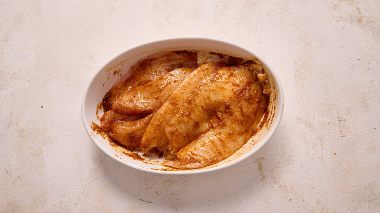 tilapia coated in spices
