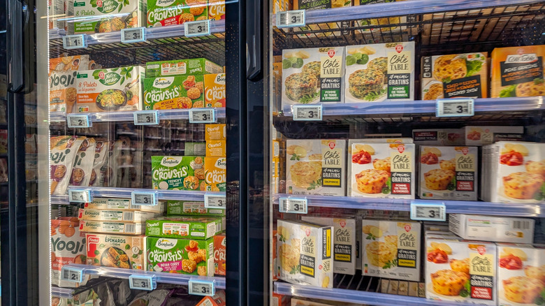 frozen food section at a grocery store