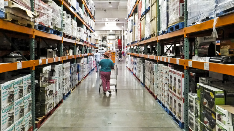 lone woman in Costco