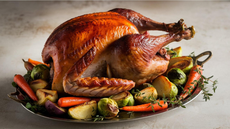 A turkey on a dish.