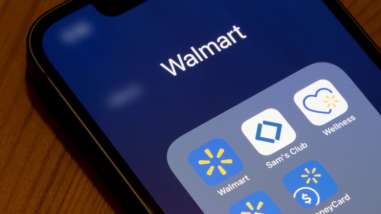 Walmart app on a smartphone