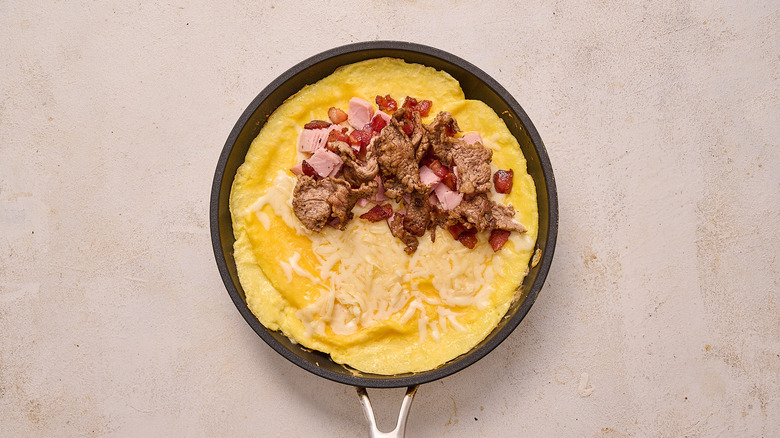 meats added to omelette