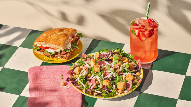 Panera's Italian Steak & Mozz, Italian Market Salad and Strawberry Basil Lemonade Fresca