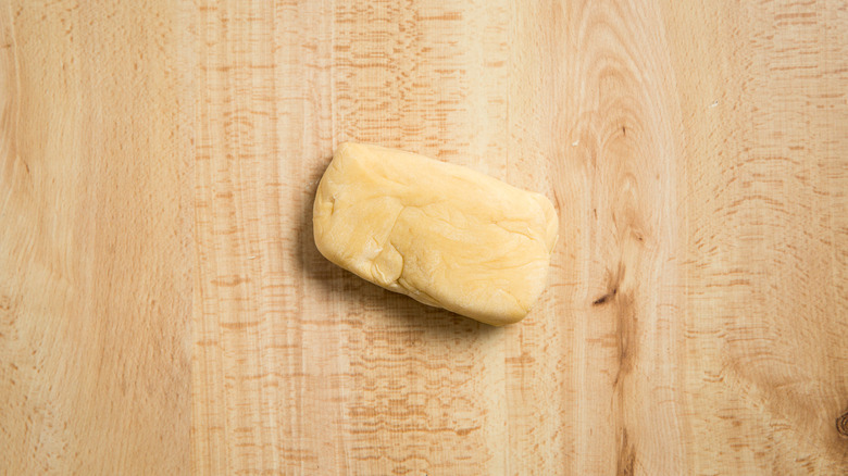 rectangular piece of dough on table