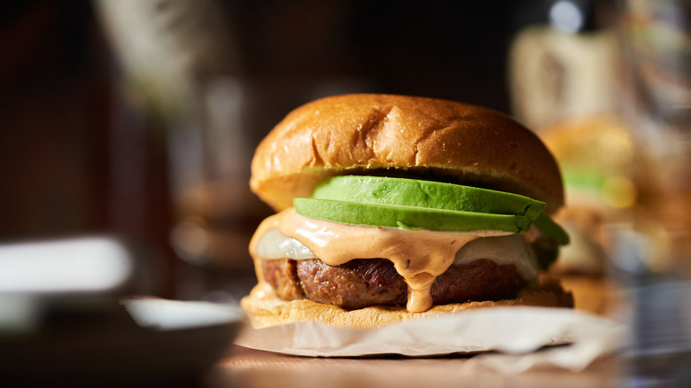 chipotle burger on table