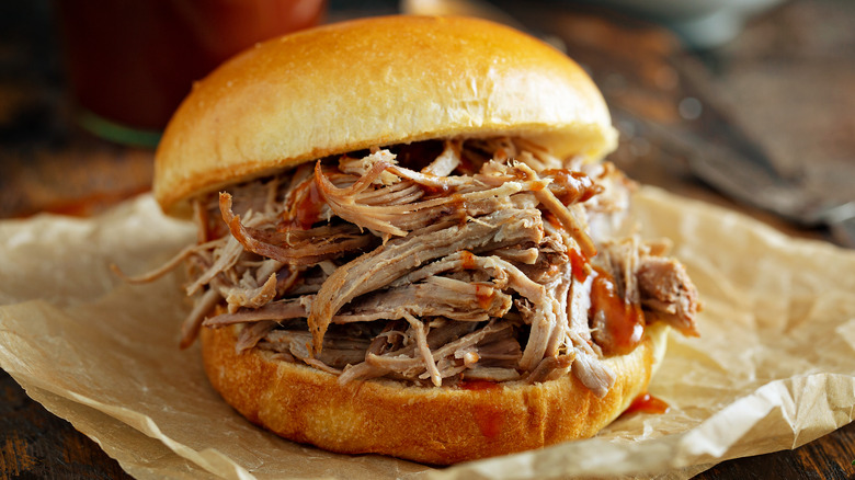 pulled pork sandwich with bbq sauce