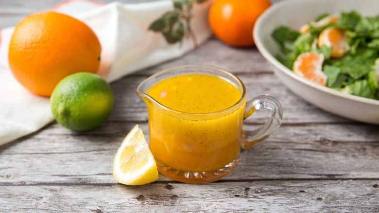 citrus vinaigrette served on table