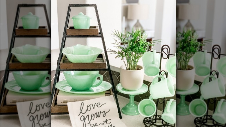 A collection of jadeite dishes