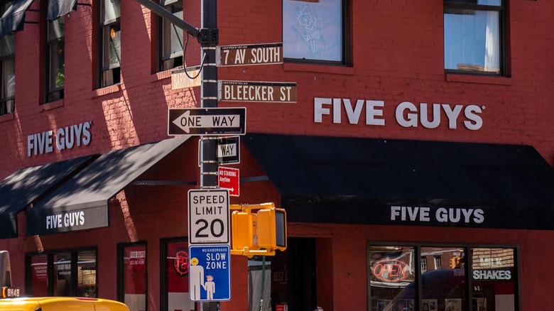 Five Guys location with speakeasy above it