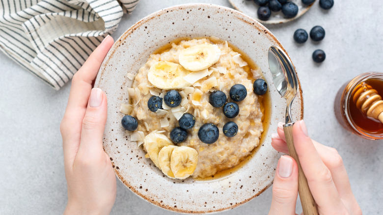 oatmeal topped with fruit