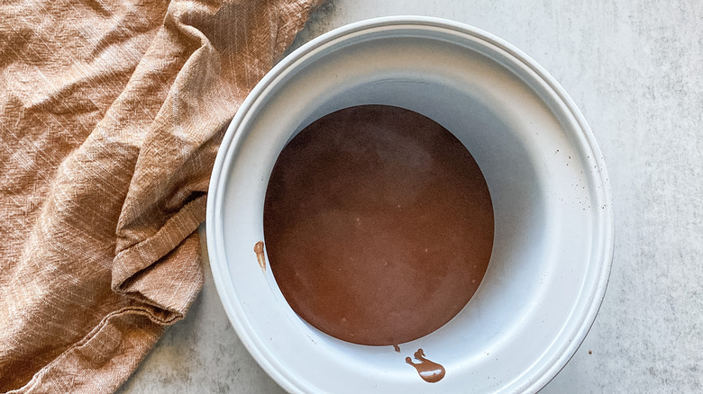 chocolate ice cream in maker