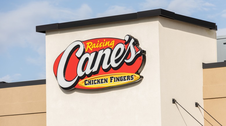 Front sign for Raising Cane's